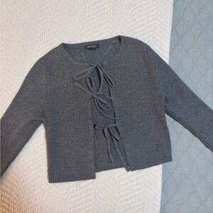 Wild Fable Charcoal Ribbed Cardigan